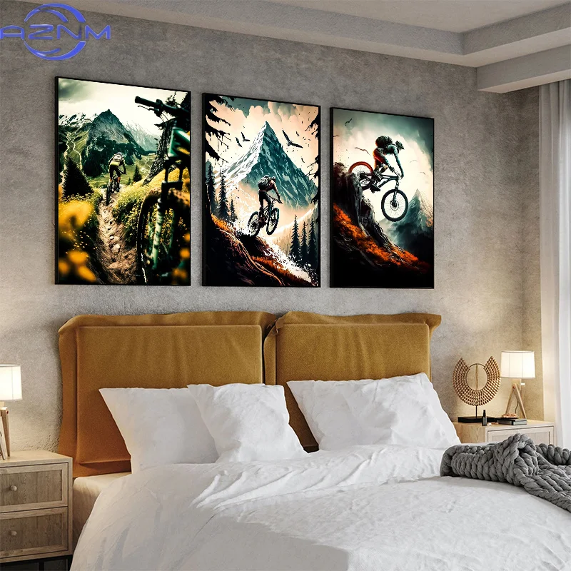 Mountain Biking Pictures - AZNM Moderne Mountainbike Posters en Prints